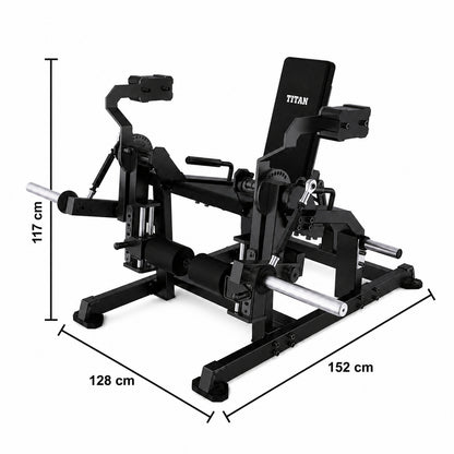 DHZ TITAN Mechanix Y961ZAG Leg Extension – Plate Loaded Beinstrecker – dhz titan mechanix y961zag leg extension obsidian black abmessungen 