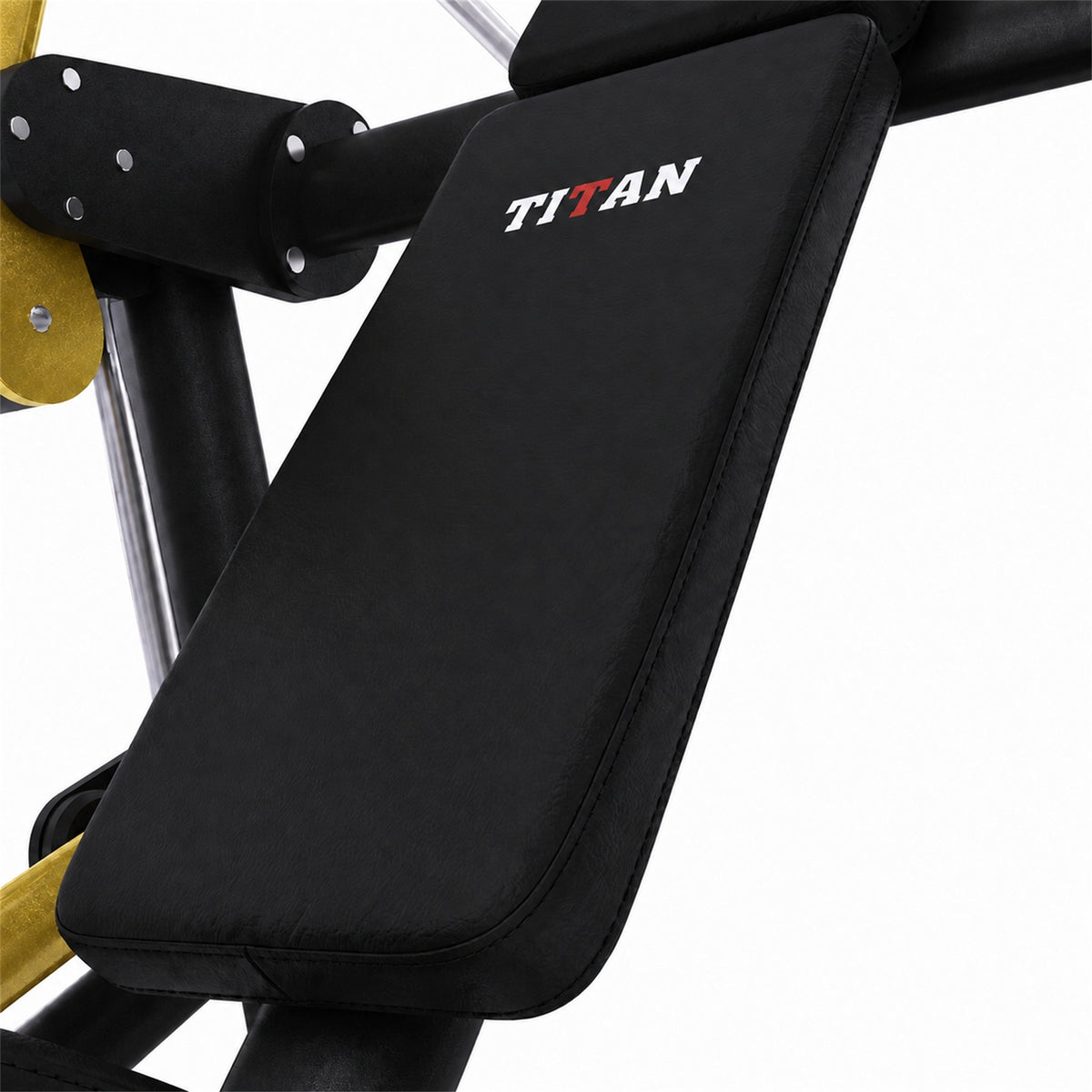 DHZ TITAN Extreme T920 Pull Over – Pullover-Maschine für Latissimus- und Oberkörpertraining – pull over latissimusmaschine schwarz gold rueckenpolster detail