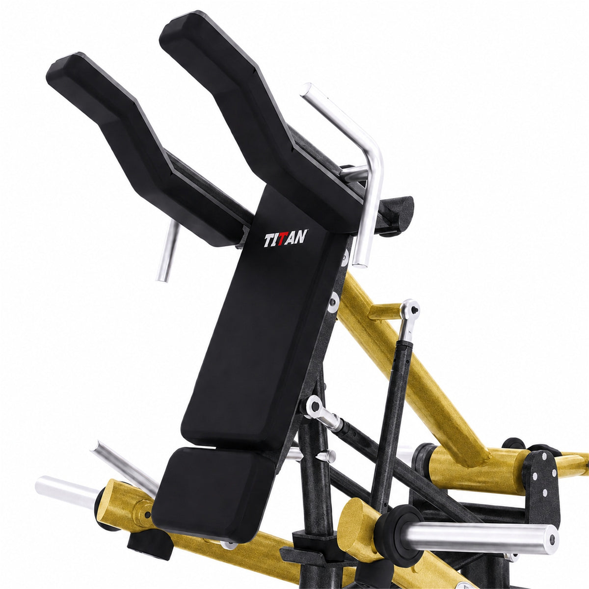 DHZ TITAN Extreme T911 Power Squat – Kniebeugenmaschine für Bein- und Gesäßtraining – power squat schwarz gold polster detail
