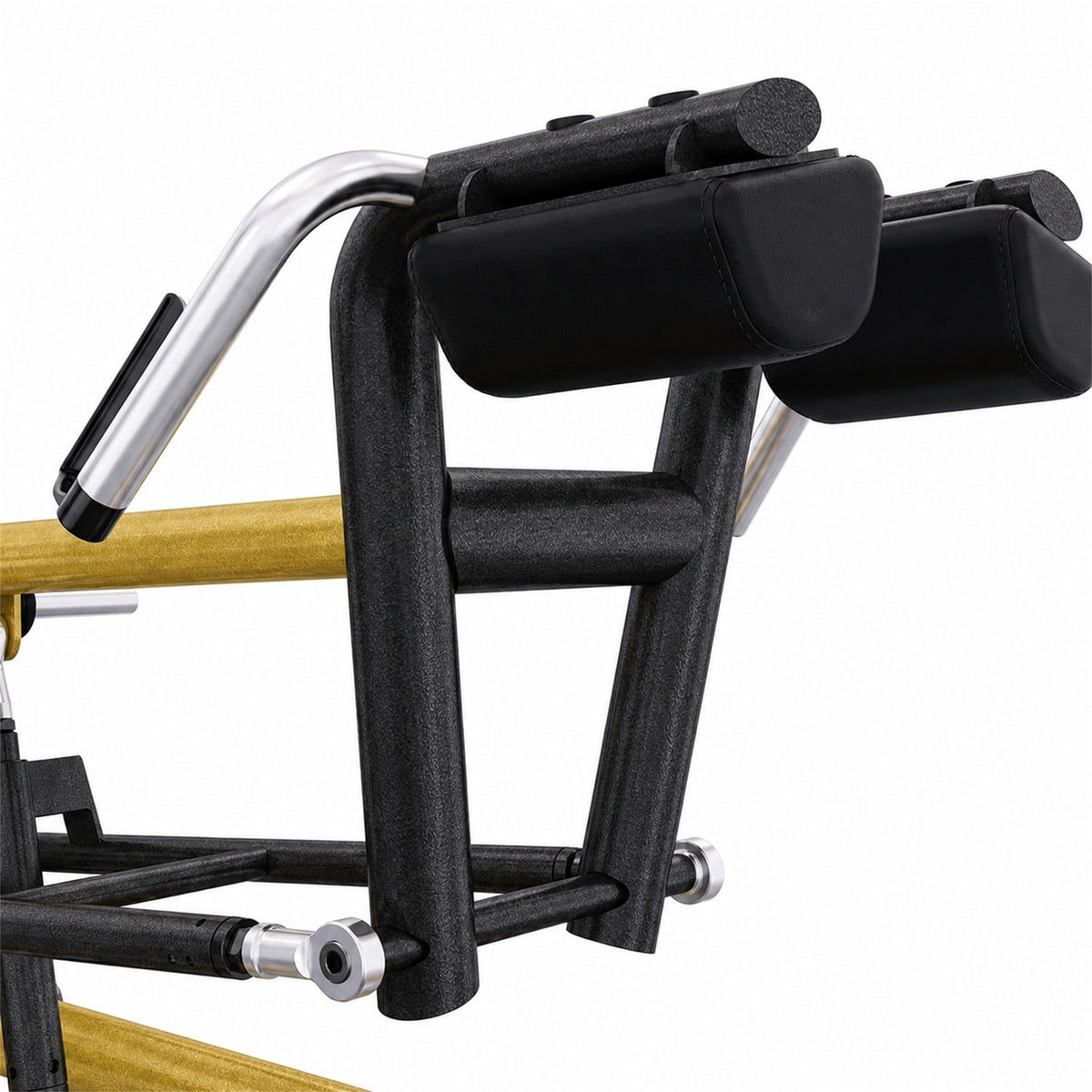 DHZ TITAN Extreme T912 Super Squat – Kniebeugenmaschine für Gesäß- und Beintraining – super squat schwarz gold schulterpolster detail