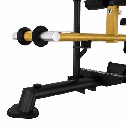 DHZ TITAN Extreme T937 Seated Calf – Professionelle Wadenmaschine – seated calf wadenmaschine schwarz gold gewichtshorn detail