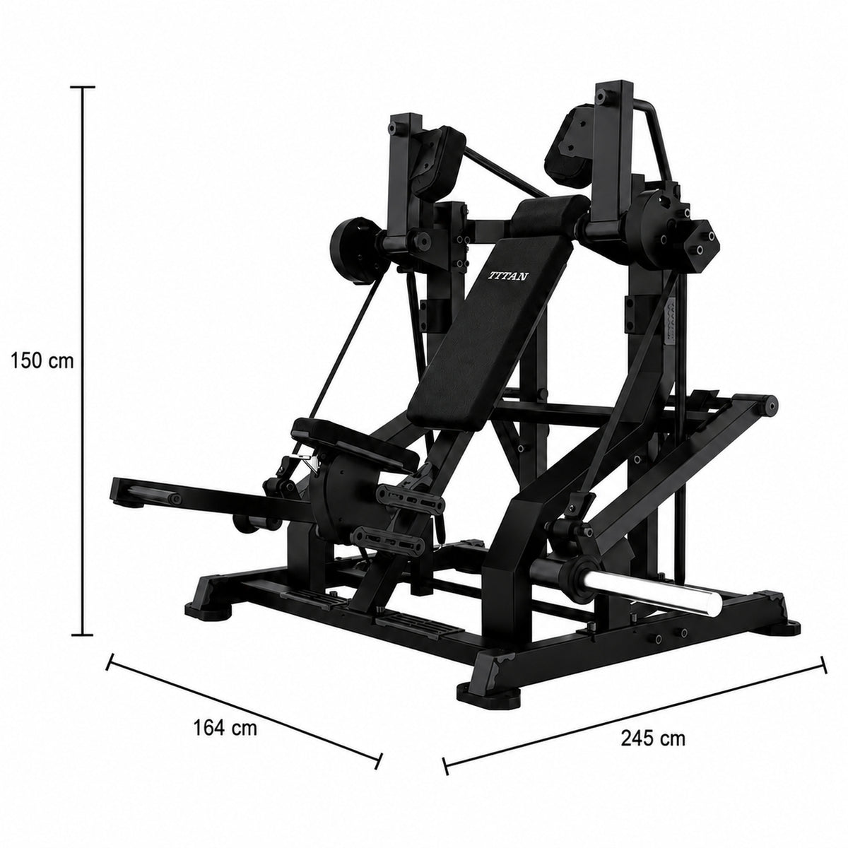 DHZ TITAN Mechanix Y983ZA Pull Over - Plate Loaded Gerät für Rücken- und Brusttraining – pull over obsidian black abmessungen