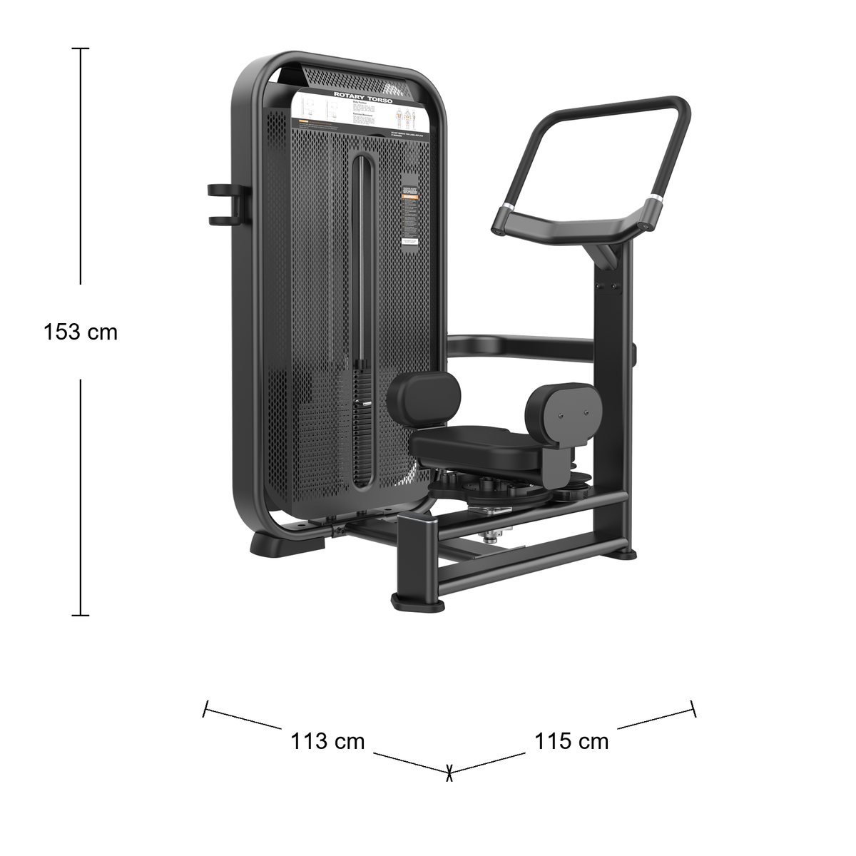 DHZ E7018 Rotary Torso Abmessungen 115 × 113 × 153 cm