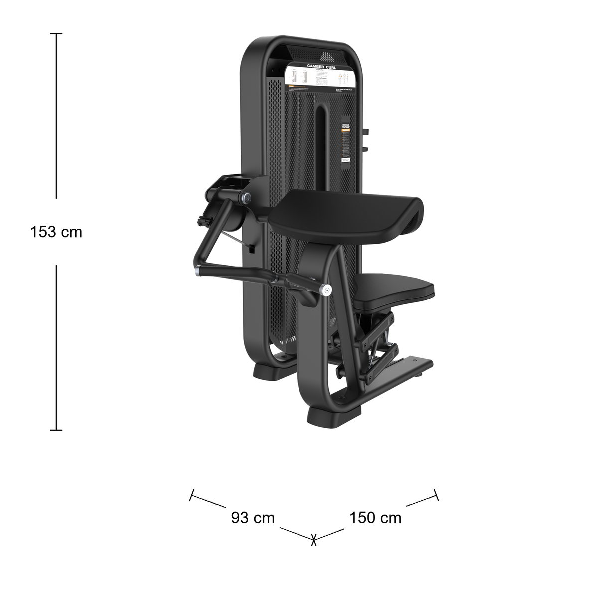 DHZ E7030 Camber Curl Abmessungen 150 × 93 × 153 cm