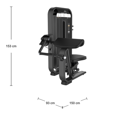 DHZ E7030 Camber Curl Abmessungen 150 × 93 × 153 cm