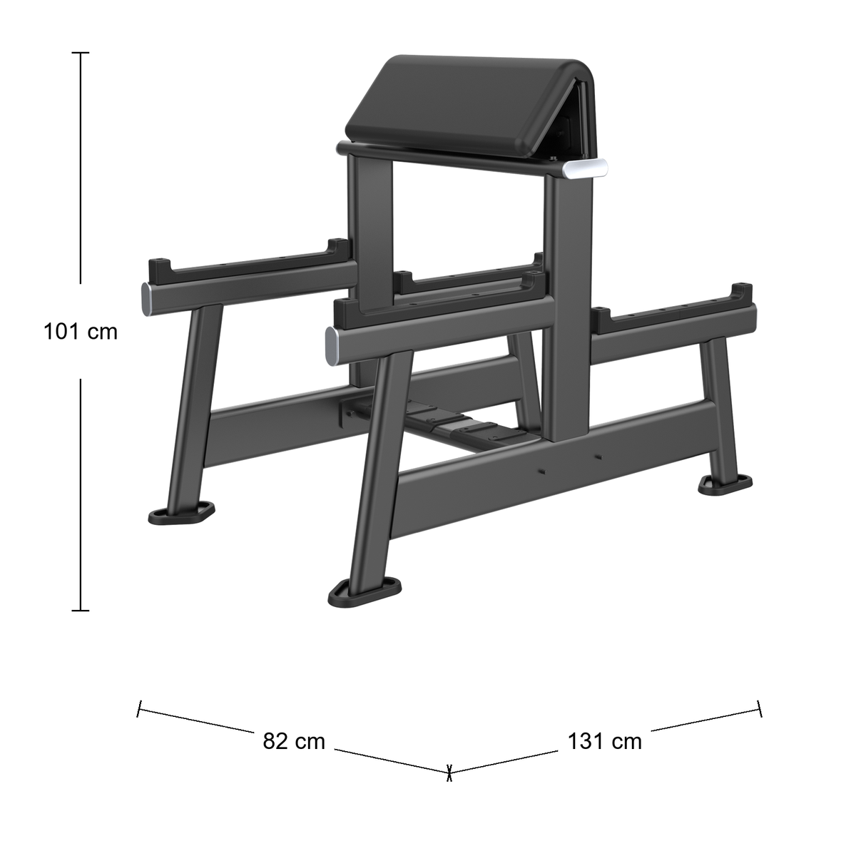 DHZ E7044 Seated Preacher Curl Abmessungen 131 × 82 × 101 cm