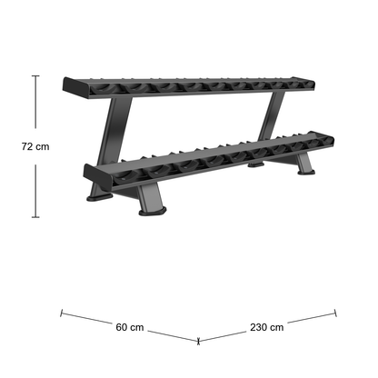 DHZ E7077 Dumbbell Rack Abmessungen 230 × 60 × 72 cm