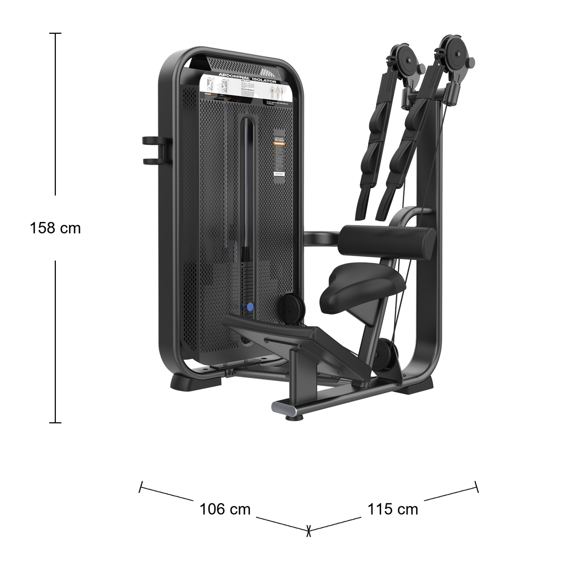 DHZ E7073 Abdominal Isolator Abmessungen 115 × 106 × 158 cm