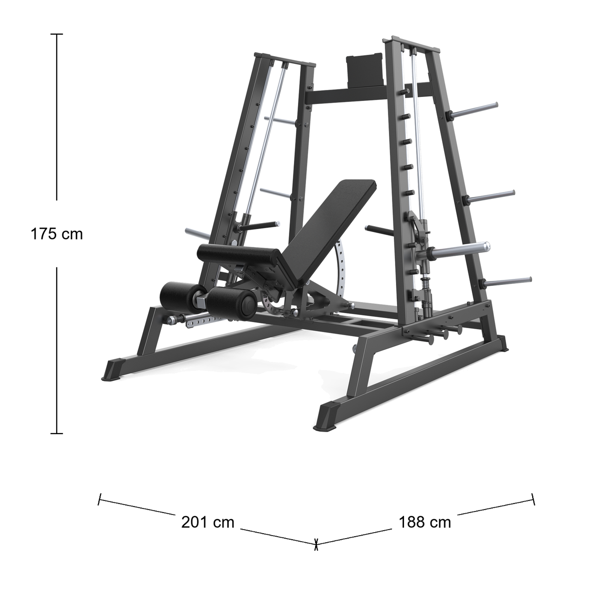 DHZ D602 Power Dual Smith – Abmessungen 188 × 201 × 175 cm