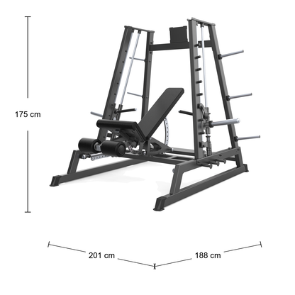 DHZ D602 Power Dual Smith – Abmessungen 188 × 201 × 175 cm