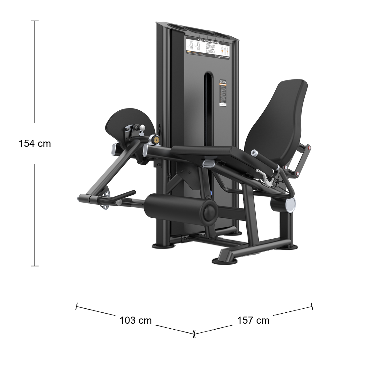 DHZ U2002 Leg Extension Abmessungen 157 × 103 × 154 cm
