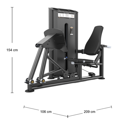 DHZ U2003 Leg Press Abmessungen 209 × 106 × 154 cm