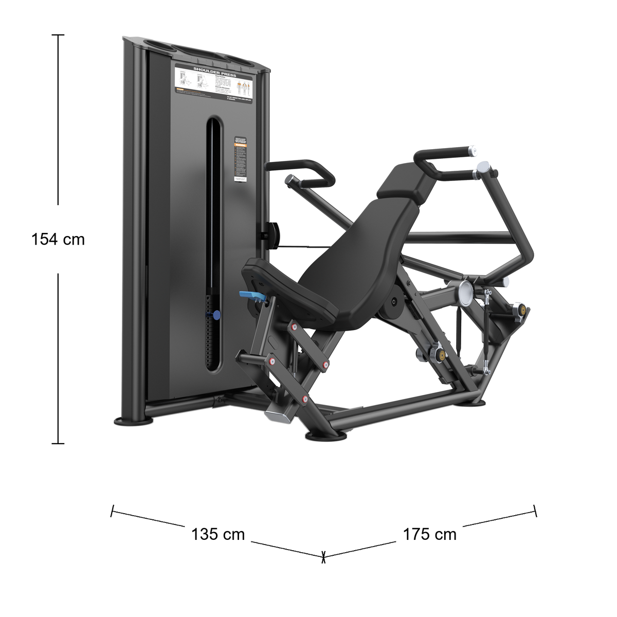 DHZ U2006 Shoulder Press Abmessungen 175 × 135 × 154 cm