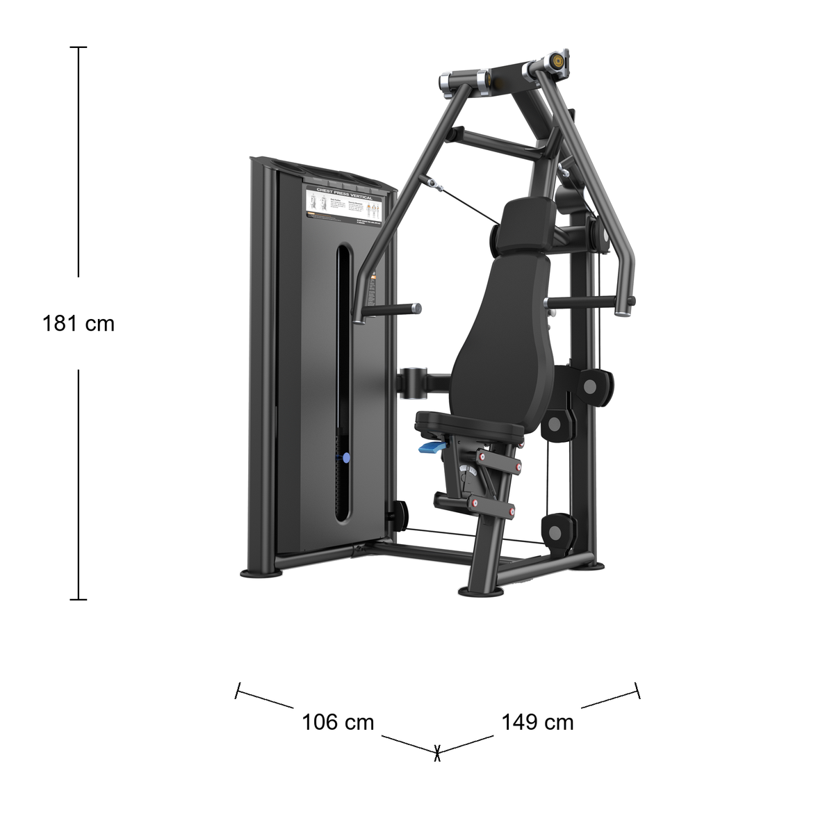 DHZ U2008 Vertical Press Abmessungen 149 × 106 × 181 cm