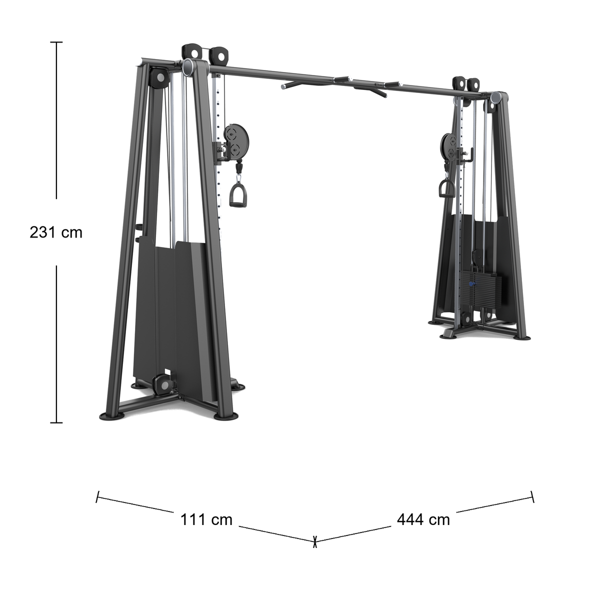 DHZ U2016 Cable Crossover Abmessungen 444 × 111 × 231 cm