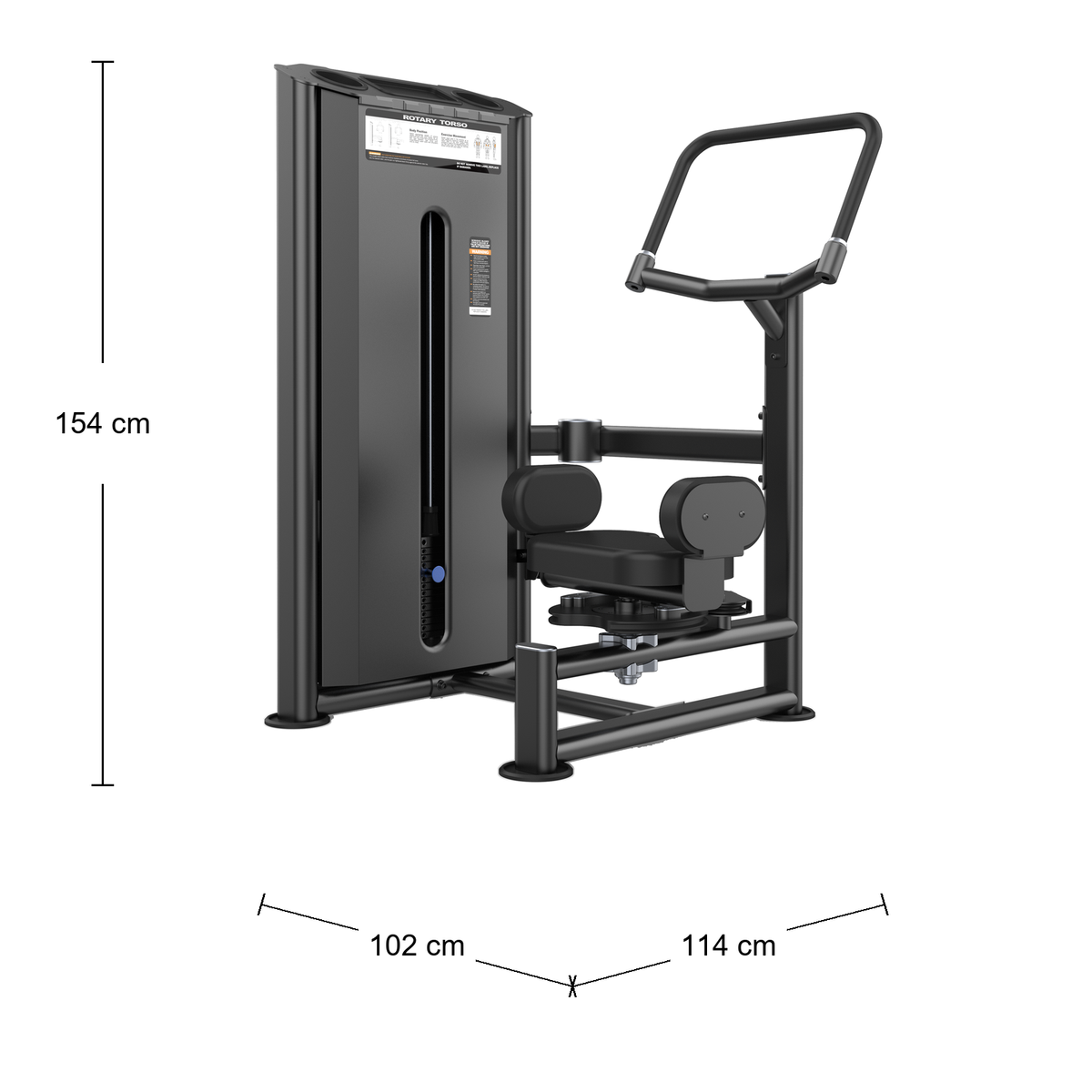 DHZ U2018 Rotary Torso Abmessungen 114 × 102 × 154 cm