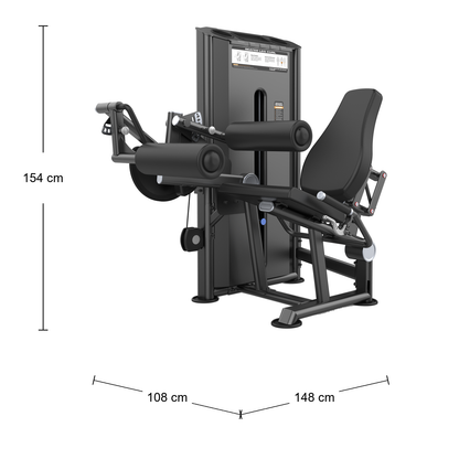 DHZ U2023 Seated Leg Curl Abmessungen 148 × 108 × 154 cm