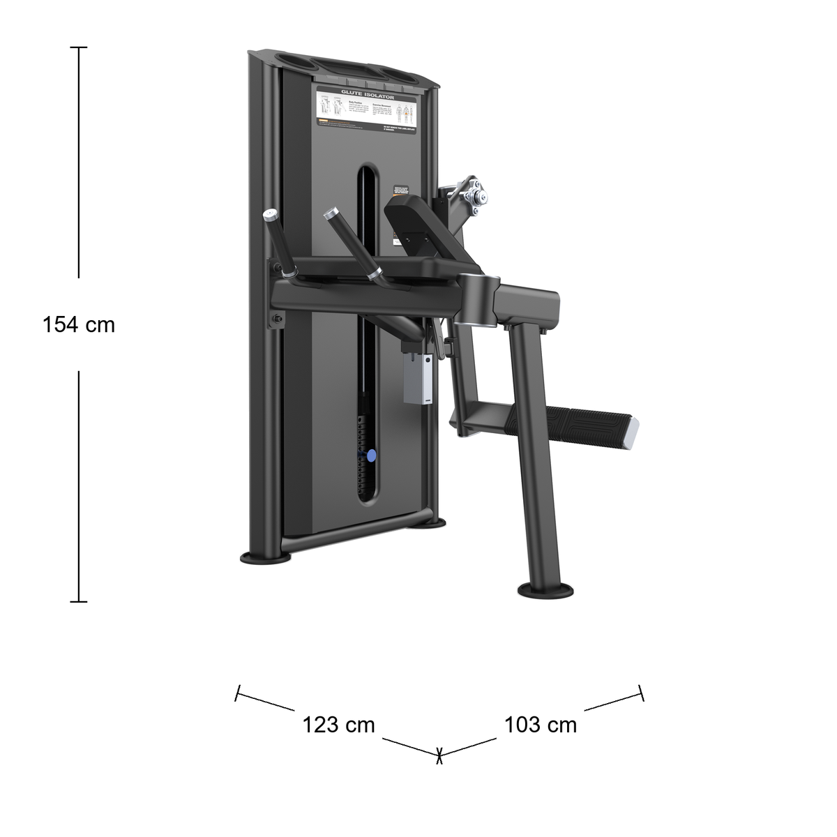 DHZ U2024 Glute Isolator Abmessungen 103 × 123 × 154 cm