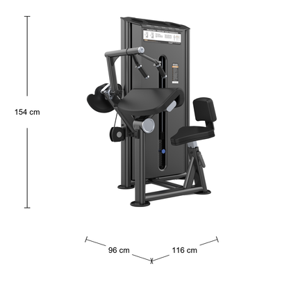 DHZ U2028 Triceps Extension Abmessungen 116 × 96 × 154 cm