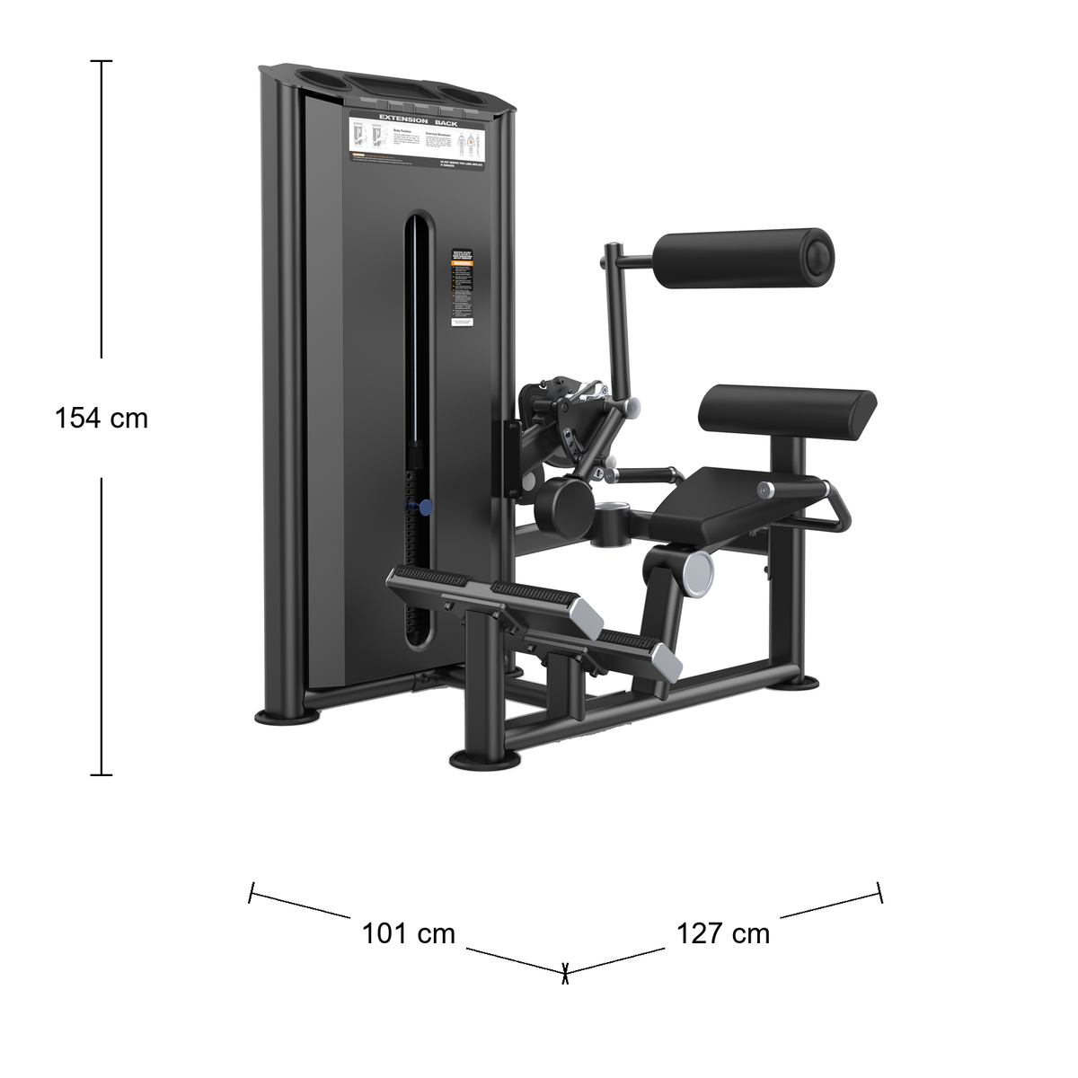 DHZ U2031 Back Extension Abmessungen 127 × 101 × 154 cm