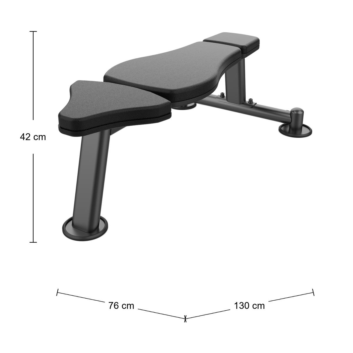 DHZ U2036 Flat Bench Abmessungen 130 × 76 × 42 cm