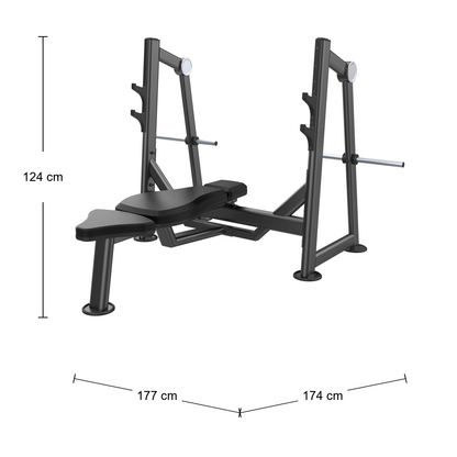 DHZ U2043 Olympic Bench Abmessungen 174 × 177 × 124 cm