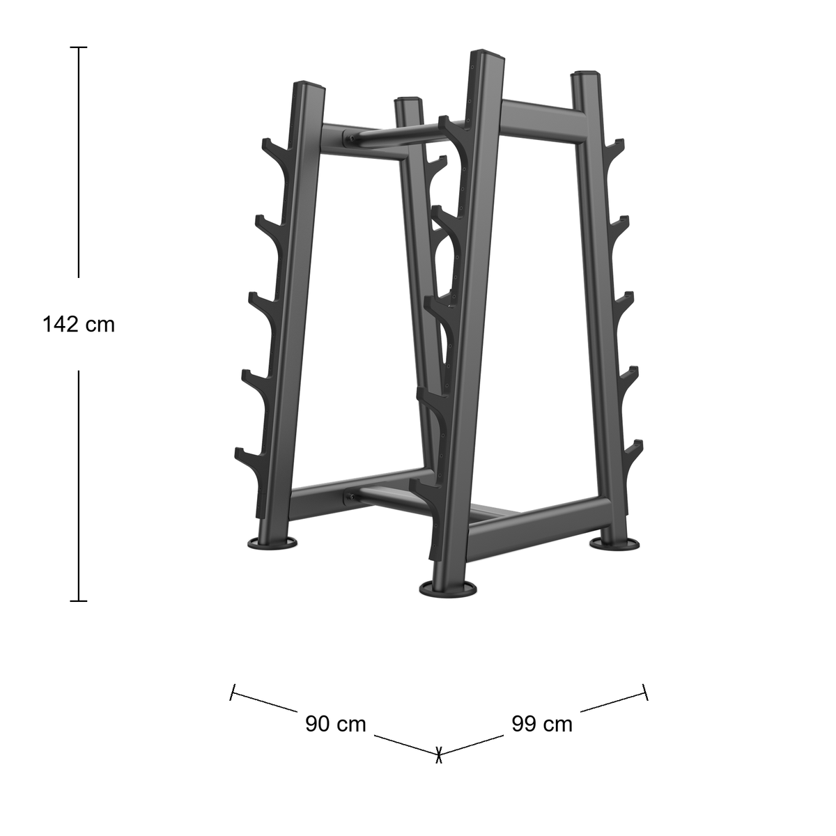 DHZ U2055 Barbell Rack Abmessungen 99 × 90 × 142 cm