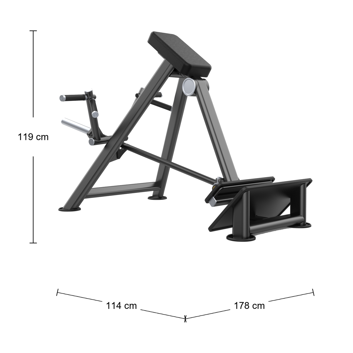 DHZ U2061 Incline Level Row Abmessungen 178 × 114 × 119 cm