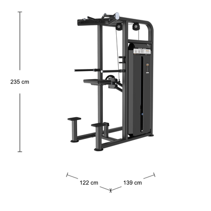 DHZ U2009 Dip Chin Assist Abmessungen 139 × 122 × 235 cm