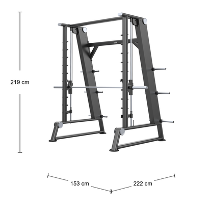 DHZ U2063 Smith Machine Abmessungen 222 × 153 × 219 cm