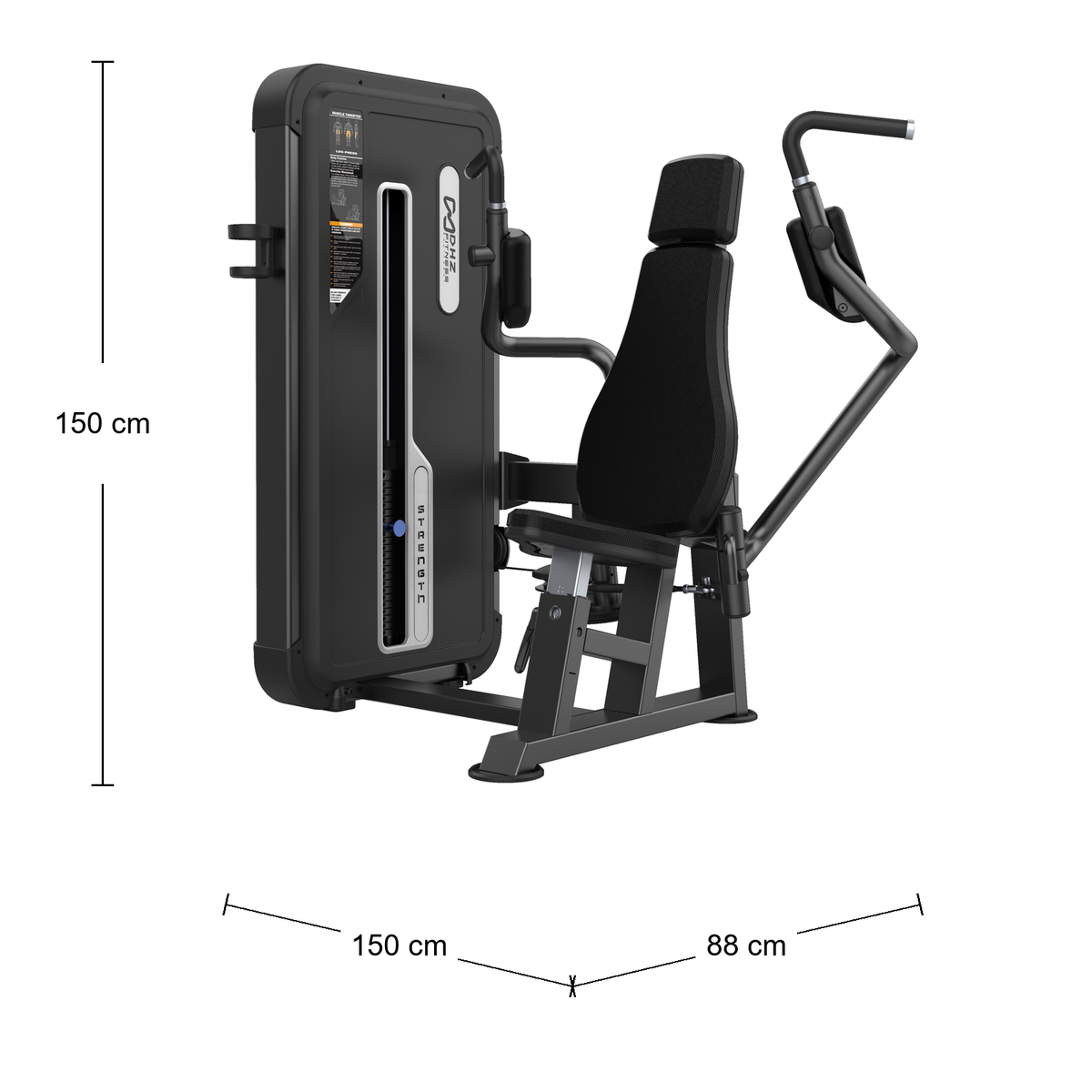 DHZ U3004A Pectoral Machine – Abmessungen 88 × 150 × 150 cm