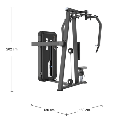 DHZ U3007A Rear Delt Pec Fly – Abmessungen 160 × 130 × 202 cm