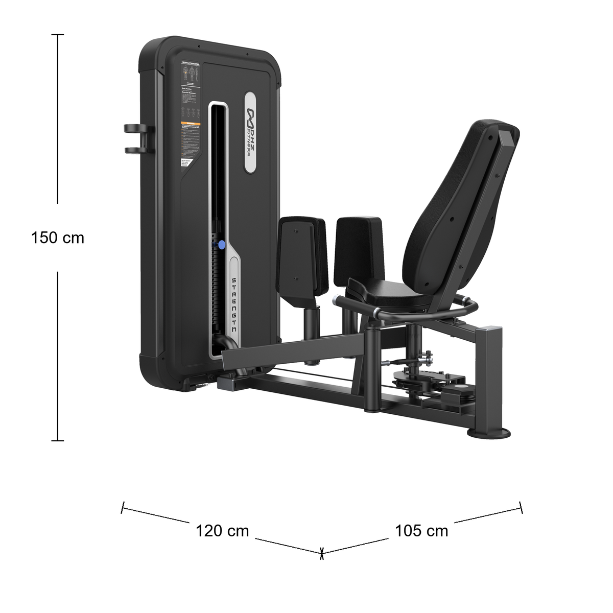 DHZ U3021A Abductor & Adductor – Abmessungen 105 × 120 × 150 cm
