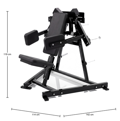 DHZ P-FORCE PM2016 Iso-Lateral Lateral Raise – Plate Loaded Iso-Laterale Seitheben-Maschine – Abmessungen des Fitnessgeräts