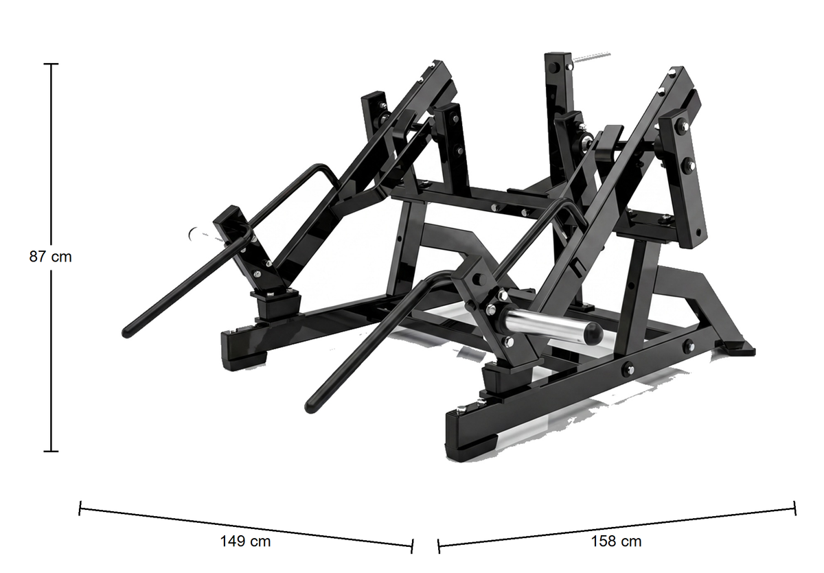DHZ P-FORCE PM2029 Squat High Pull – Plate Loaded Squat-High-Pull-Maschine – Abmessungen des Fitnessgeräts