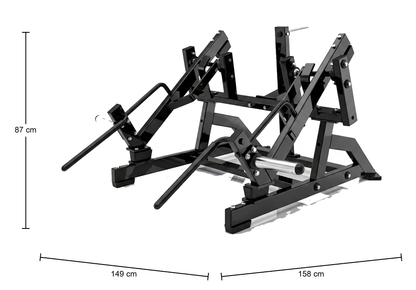 DHZ P-FORCE PM2029 Squat High Pull – Plate Loaded Squat-High-Pull-Maschine – Abmessungen des Fitnessgeräts