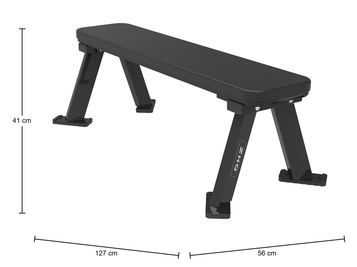 DHZ S-FORCE PM3001 Flat Bench – Freihantel Flachbank – Abmessungen des Fitnessgeräts