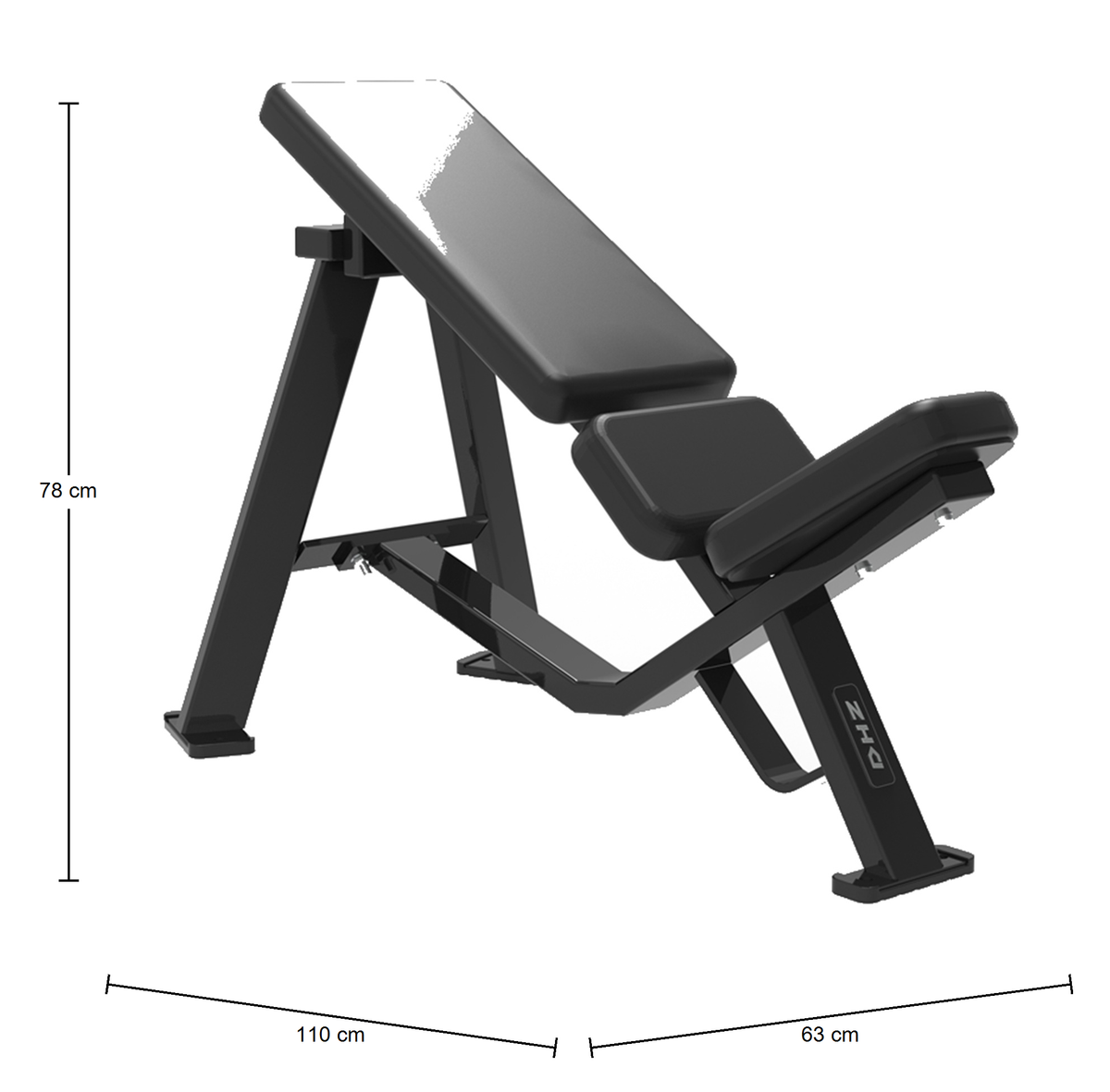 DHZ S-FORCE PM3003 Incline Bench 30° – skråbenk 30 grader for frivekttrening i treningssentre