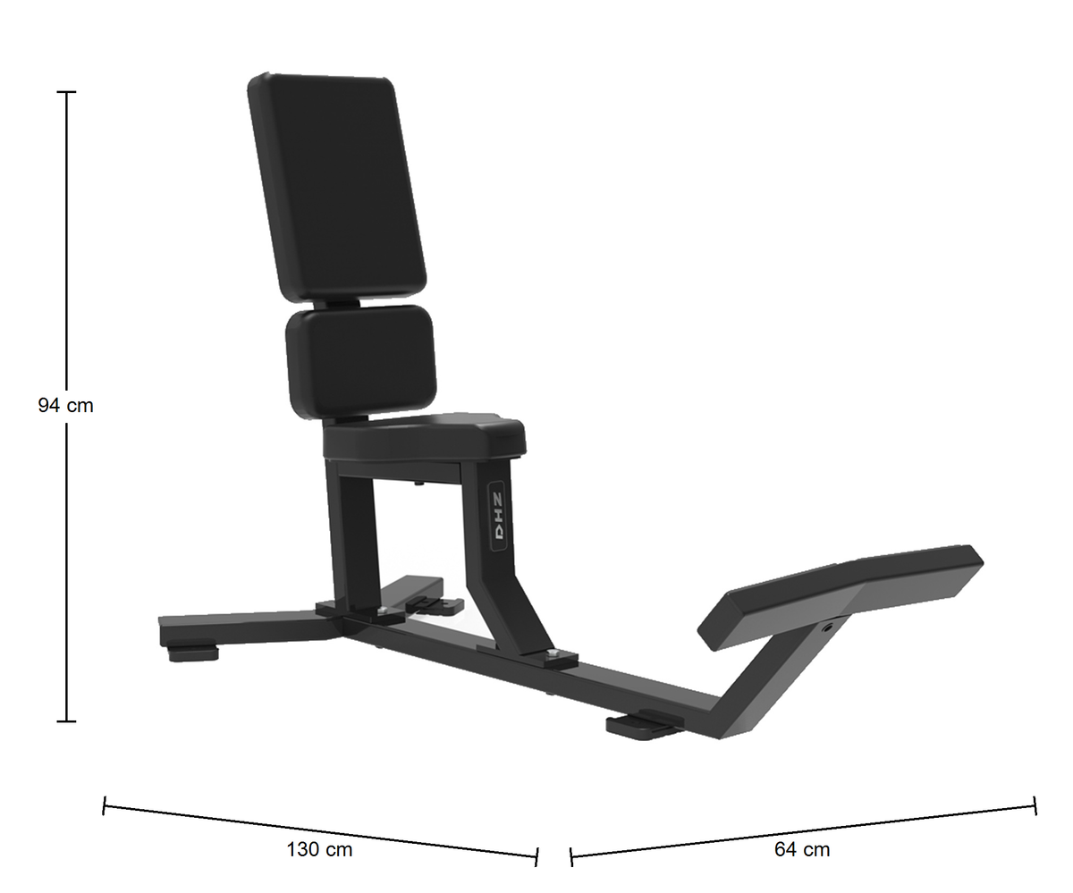 DHZ S-FORCE PM3005 Utility Bench 75° – Freihantel Utility-Bank 75 Grad – Abmessungen des Fitnessgeräts