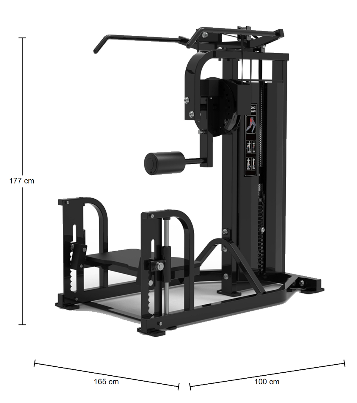 DHZ S-FORCE SM5011 Multi-Hip – Gewichtsblock Multi-Hip-Maschine – Abmessungen des Fitnessgeräts