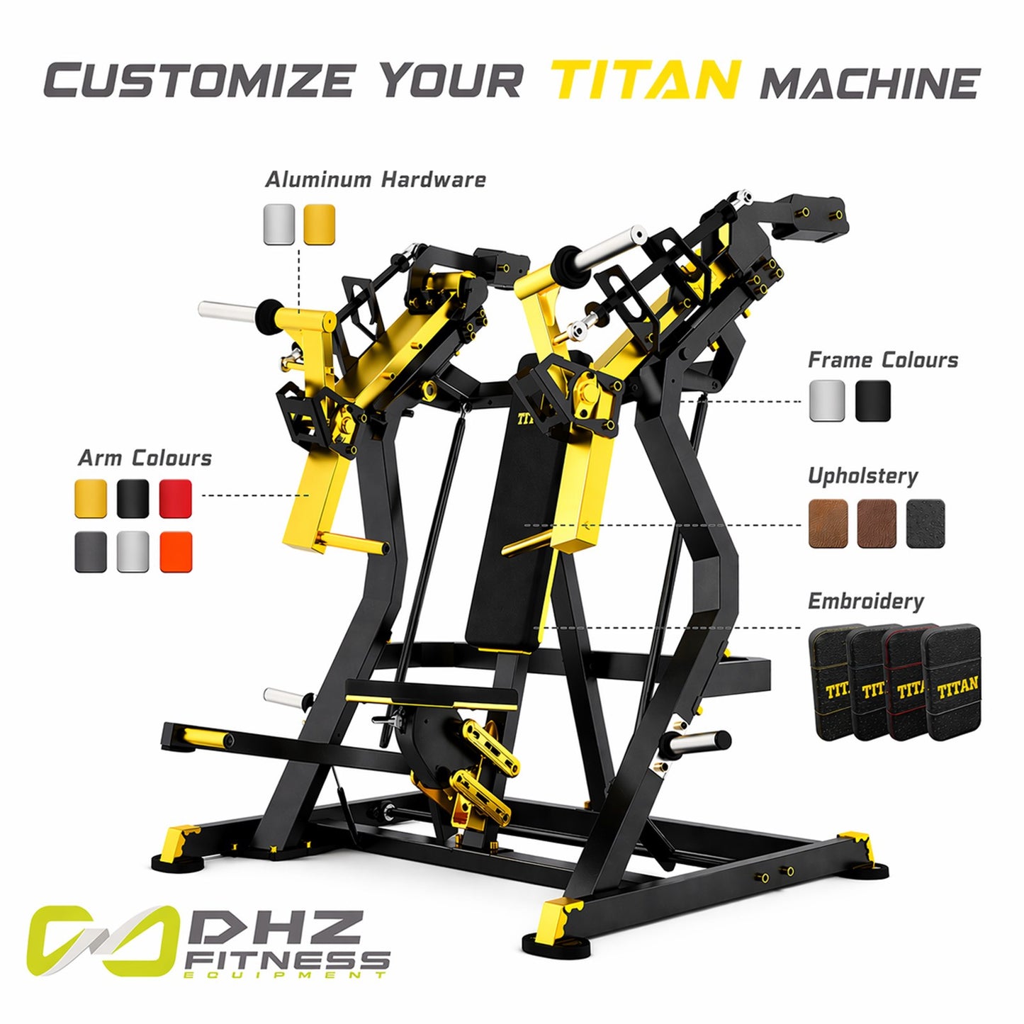 DHZ Fitness DHZ TITAN Mechanix Chest Press Y905ZAG - Plate Loaded Brustpresse