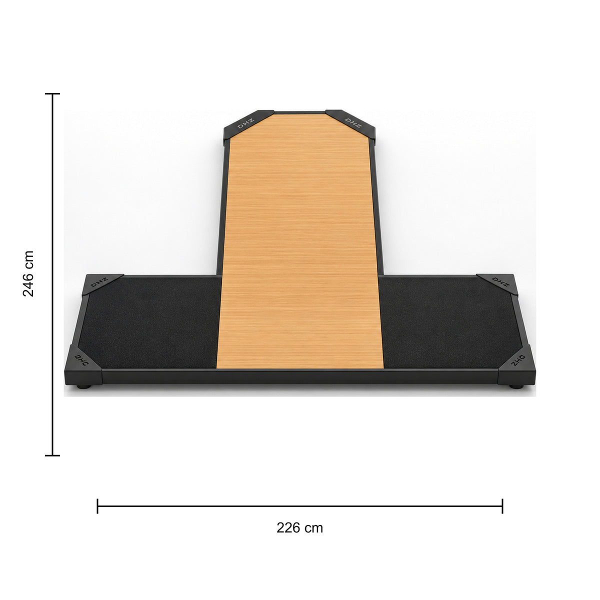 Abmessungen DHZ DTE6244 Gewichtheberplattform: 246 × 226 cm