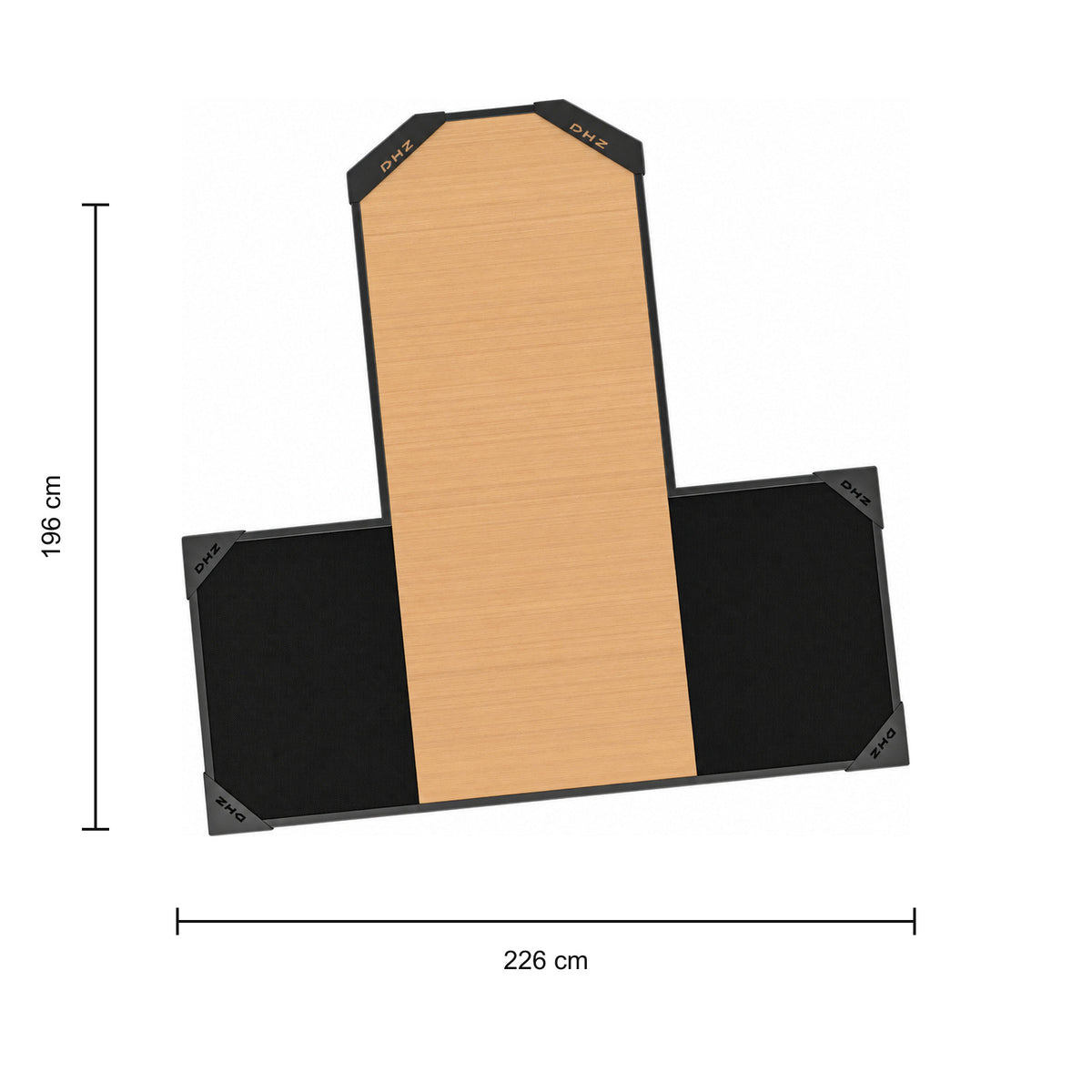 Abmessungen DHZ DTE6252 Gewichtheberplattform: 196 × 226 cm