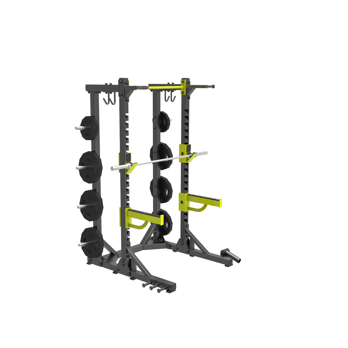 DHZ E6227 Classic Half Rack in Schwarz und Limettengrün auf weißem Hintergrund