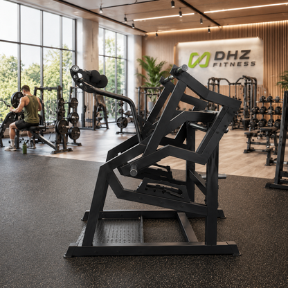 DHZ A601 Power Squat – Plate Loaded Squat Machine für Fitnessstudios und professionelles Krafttraining