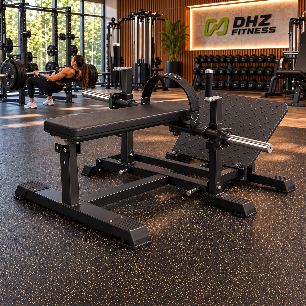 DHZ A608 Belt Hip Thrust – Plate Loaded Hip Thrust Maschine für professionelles Gesäßtraining