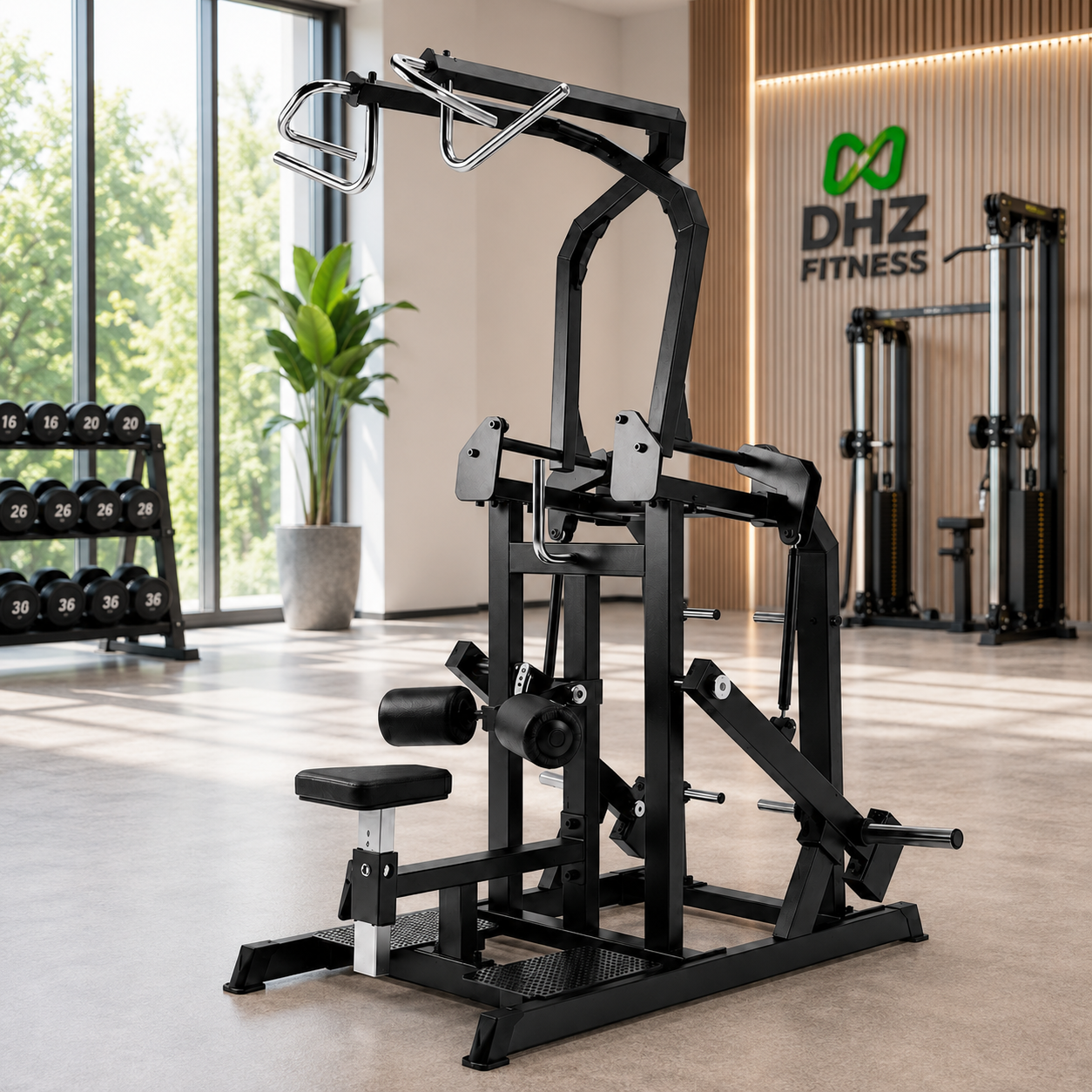 DHZ A622 Circular Lat Pulldown – Professionelle Plate-Loaded Rückenmaschine