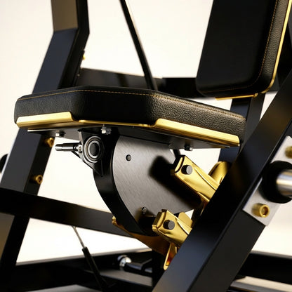 Adjustable seat with ostrich-pattern premium upholstery on the DHZ Fitness chest press machine