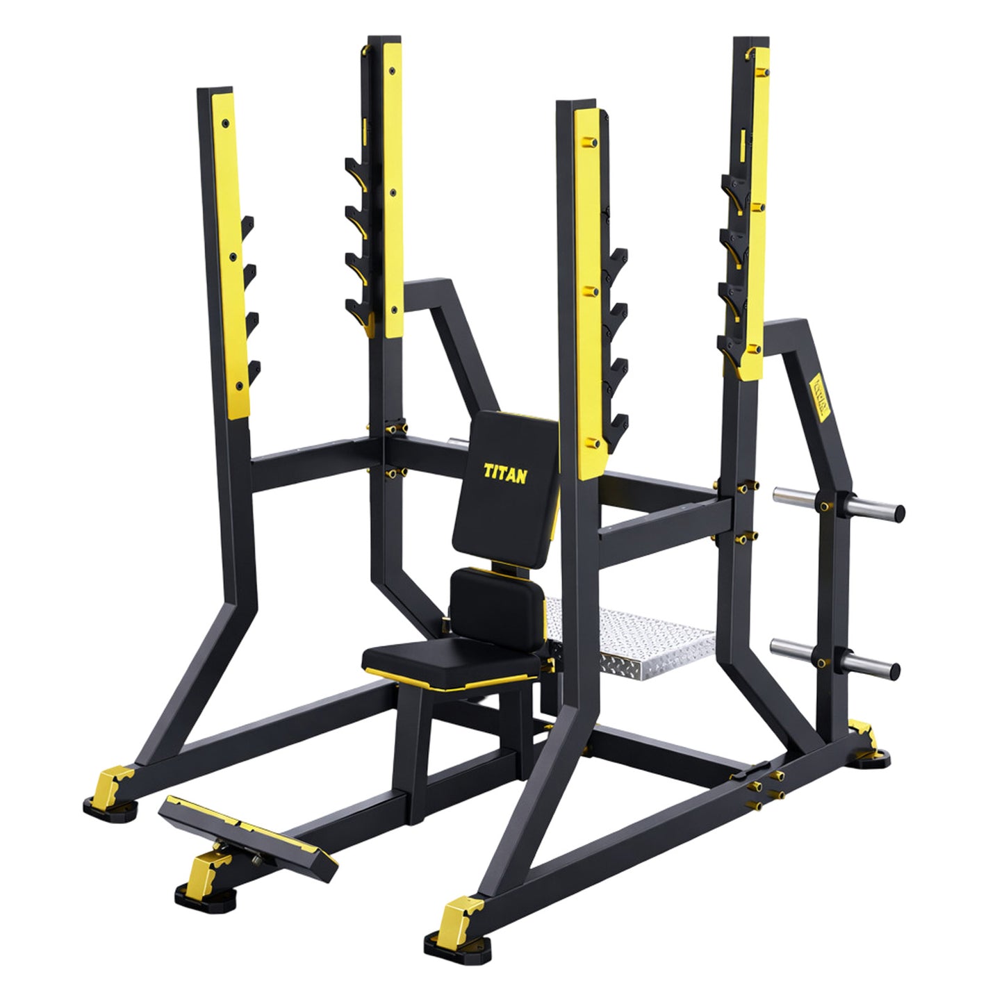 DHZ TITAN Mechanix Y974ZAOlympic Military Bench - Plate Loaded Schulterpresse Bank für Langhanteltraining