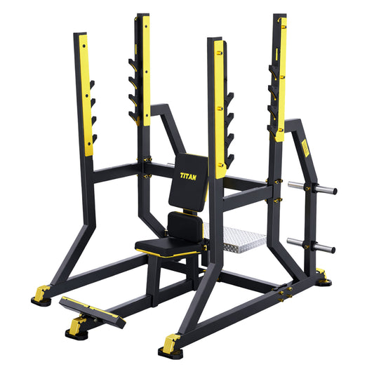 DHZ TITAN Mechanix Y974ZAOlympic Military Bench - Plate Loaded Schulterpresse Bank für Langhanteltraining